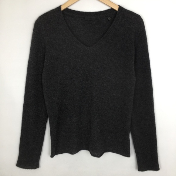 ATM Cashmere Sweater Pullover Charcoal Gray Scoop Neck Women’s Size XS Luxury - Picture 1 of 11